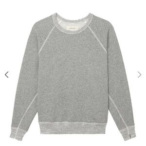 THE GREAT. College Crewneck Sweatshirt in heather gray